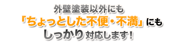 外壁塗装以外にもちょっとした不便不満にもしっかり対応します