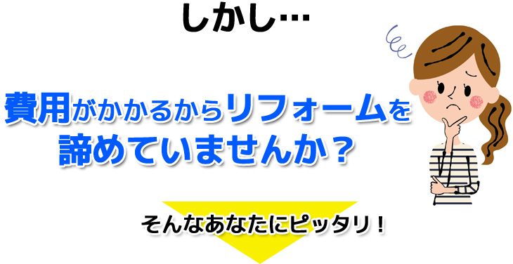 費用がかかるからリフォームを諦めていませんか？