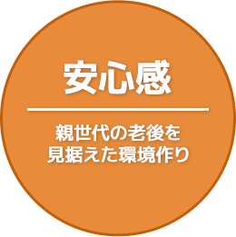 安心感 親世代の老後を見据えた環境作り