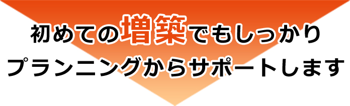 初めての増築でもしっかりプランニングからサポートします