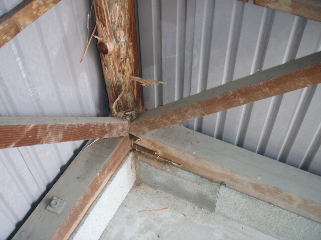 白蟻被害を受けた倉庫を補修しました。